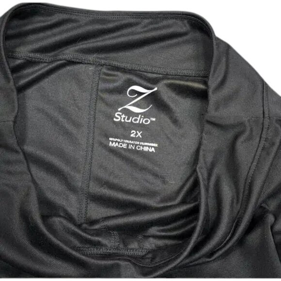 Z Studio Yoga Pants Womens 2X Black Stretch Straight Leg Plus Size Activewear - Picture 3 of 13